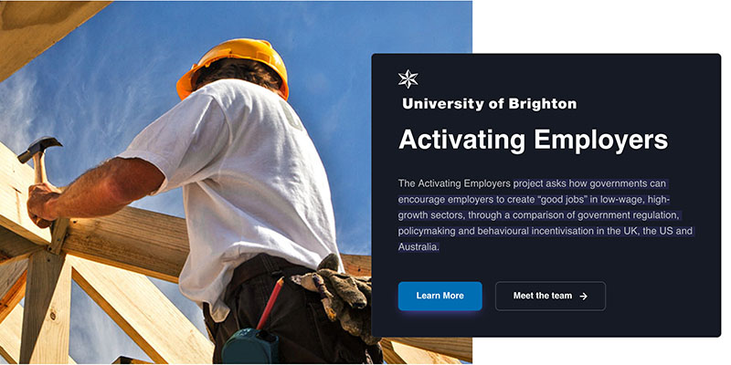 Activating Employers website homepage